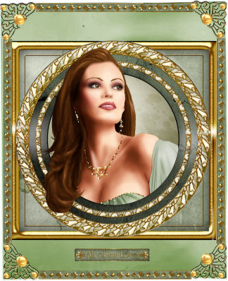 Art Deco Lady Pearl (green) Mini Easel by Jan Barcelo