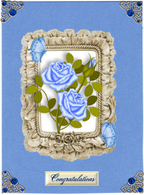 Pretty Roses in a Frill Frame, Toppers by Jan Barcelo