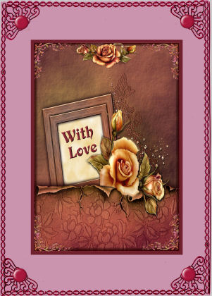 With Love Roses with Decoupage & Tag by Jan Barcelo