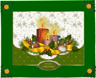 Classic Christmas Candles Faux Envelope Quick Card by Jan Barcelo