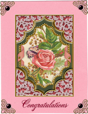 Lavender View Ornate Diamond 7x5 Scallop Duo Corner Stacker by Jan Barcelo