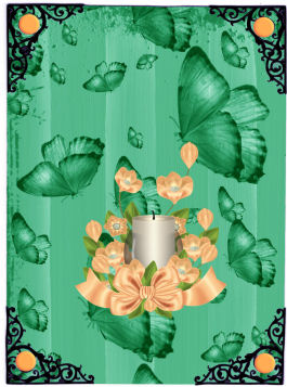 Dark Green Butterfly Painted Dolly Stripe A4 Backing Paper by Jan Barcelo