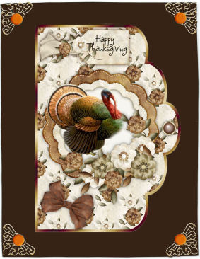 Autumn Flowers Scallop Edge Card Fronts by Jan Barcelo