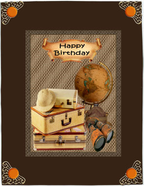 Male Travel Explorer Birthday by Jan Barcelo