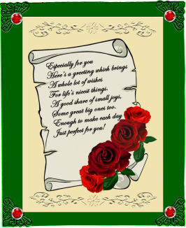 Scroll with Red Roses by Jan Barcelo