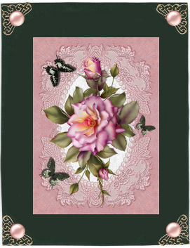 Pink Lace and Pearls Oval by Jan Barcelo