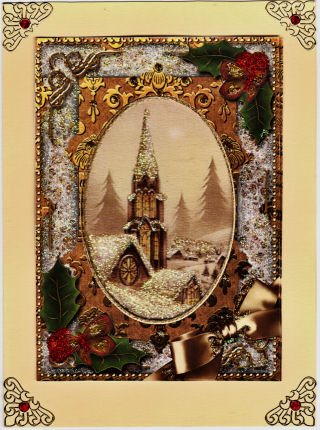 Steeple Holly 7x5in Card Picture and Shaker Frame by Jan Barcelo