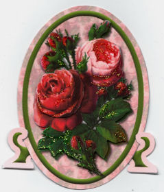 Pink and Red Rose Plate Stand by Jan Barcelo