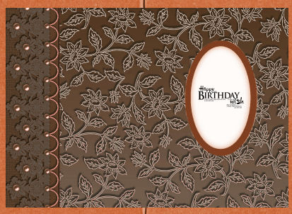 Brown Floral Lace with Lace and Pearls Border by Jan Barcelo
