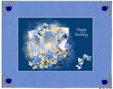 Blue Roses & Dove by Jan Barcelo
