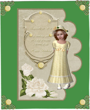 Scalloped Edged Card Front with Decoupage by Jan Barcelo