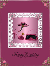 Bejewelled Flower and Lace Square Card Front in Pink by Jan Barcelo