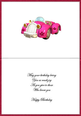 Girly Car Insert with Verse by Jan Barcelo