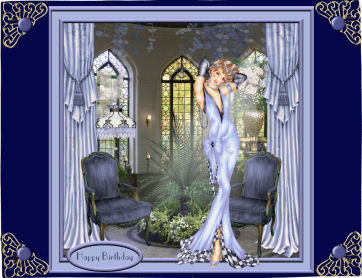 Deco Decadence in Lilac 8x8 Card Front with Decoupage by Jan Barcelo