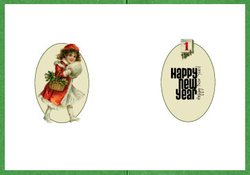 Vintage New Year Girl Insert by Jan Barcelo