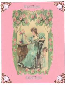 Elegant Victorian Lady in Pretty Floral Background by Jan Barcelo
