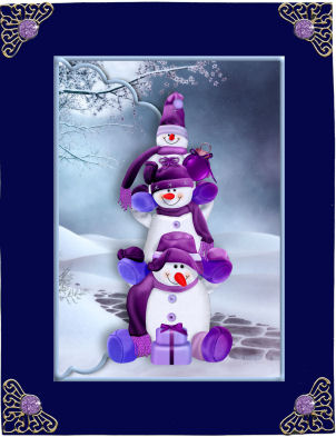 Snowman Totem Scalloped Edge Faux Envelope Card by Jan Barcelo