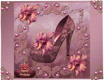 Sparkling Orchid Femininity with Decoupage by Jan Barcelo