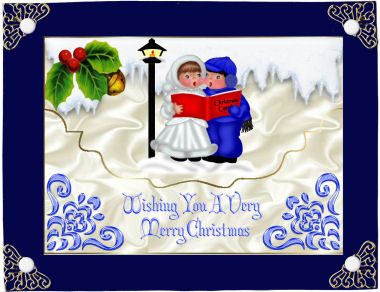 Carol Singers on a Scalloped Envelope by Jan Barcelo