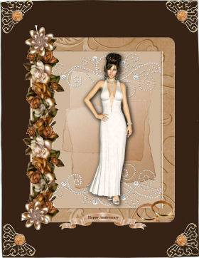 Special Occasion Roses & Diamonds Card Front by Jan Barcelo