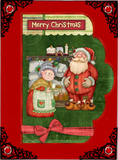 Santa Relaxes After Work Scallop Card and Step by Step by Jan Barcelo