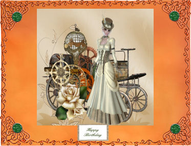 Steampunk Beauty with Roses 7x7 by Jan Barcelo