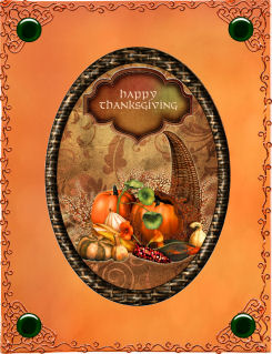 Autumn & Thanksgiving Plate Cards & Stand by Jan Barcelo