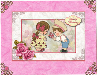 Victorian Children Card Front by Jan Barcelo