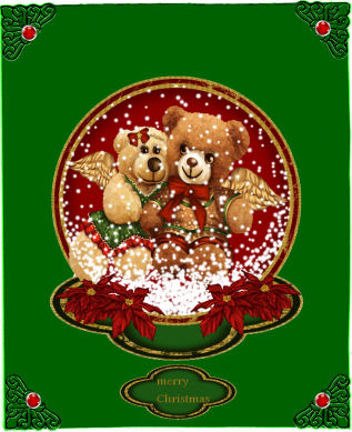Snowglobe Angel Teddies by Jan Barcelo