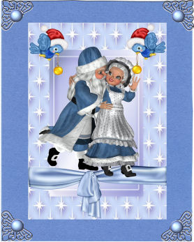 Ooh! You Are Naughty! Santa, with Cute Little Birds by Jan Barcelo