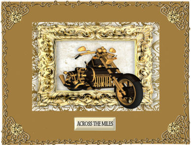 Vintage Motor Bike with Holly in Frame by Jan Barcelo