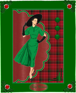 Green Lady on Tartan by Jan Barcelo