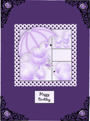 Fifi Fantastic 5x5 Decoupage in Purple by Jan Barcelo
