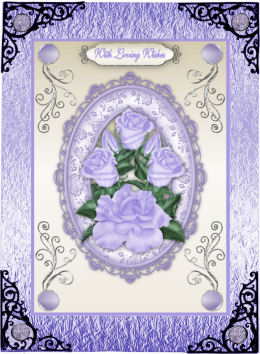 Rambling Roses in Blue A4 Card Front by Jan Barcelo