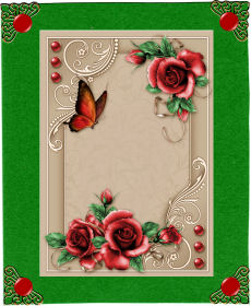 Decorative Red Roses (no Text) - Decoupage Card by Jan Barcelo