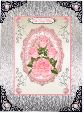 Rambling Roses A4 Card Front by Jan Barcelo