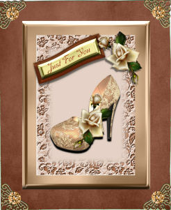 Elegant Lace Shoe Card Front by Jan Barcelo