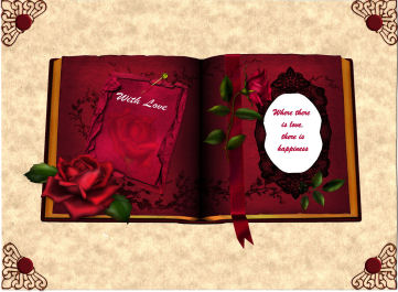 Book of Red Roses Card Front by Jan Barcelo