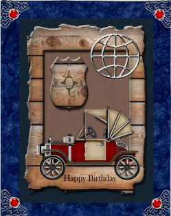 Vintage Car in Old Planks Frame by Jan Barcelo
