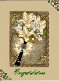 Cream Lily All Occasion Fan Decoupage Step by Step Sheet by Jan Barcelo