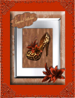 Special Wishes Lily Shoe Card Front by Jan Barcelo
