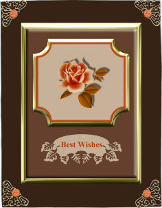 Best Wishes Rose Card Front by Jan Barcelo