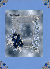 Blue Flowers Sympathy with Bookmark by Jan Barcelo