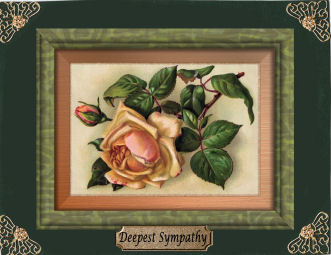 Cream Vintage Roses Deepest Sympathy by Jan Barcelo