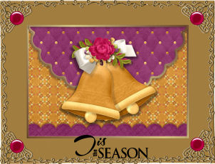 Christmas Bells Faux Scalloped Edge Envelope Card by Jan Barcelo