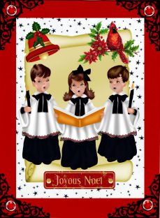 Joyous Noel Carol Singers on a Scroll by Jan Barcelo