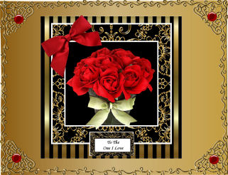 Black Gold for Men - Red Roses - 8 x 8 Quick Card Front by Jan Barcelo