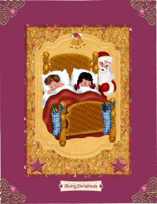 Christmas Eve Children with Decoupage by Jan Barcelo
