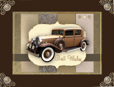 Vintage Car Card & Decoupage Topper by Jan Barcelo