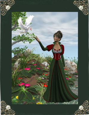 Beautiful Vintage Lady in the Garden A4 Topper by Jan Barcelo